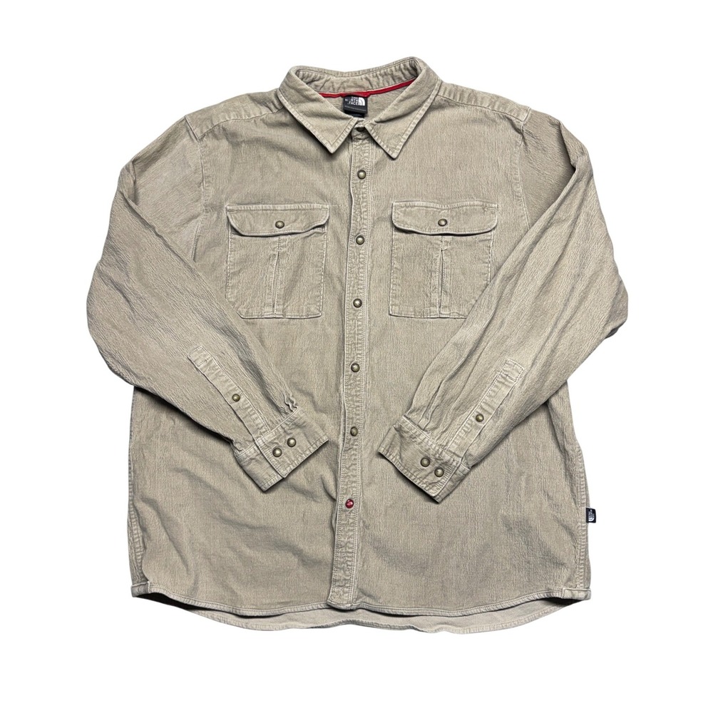 The North Face Mens XXL‎ Tan Corduroy Long Sleeve Button Down Shirt